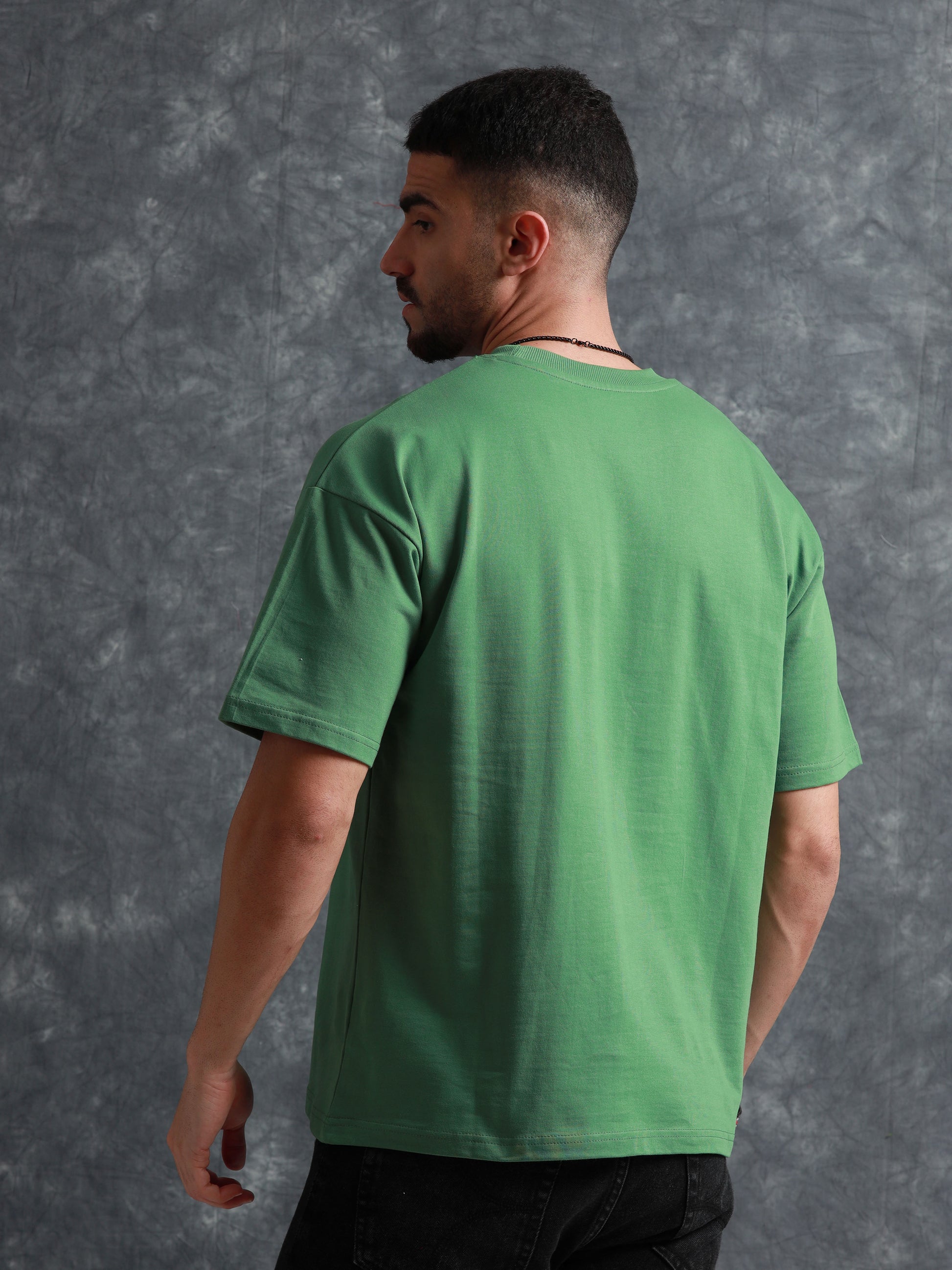 Mens green oversized t shirt - Black Denim